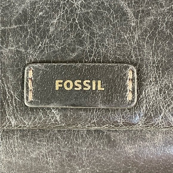 Fossil Black Distressed Buffalo Leather Women's Wallet Multifunctional - Picture 11 of 13